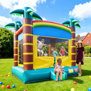 Castillo Inflable con Diseño <span class=keywords><strong>de</strong></span> Palmera Tropical, <span class=keywords><strong>de</strong></span> Grado Comercial, para Niños, Ideal para Alquiler en Fiestas <span class=keywords><strong>de</strong></span> Verano - Product Image 2