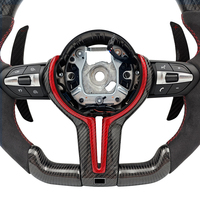 Volant personnalisé en cuir suédé et fibre de carbone avec LED pour BMW F07 F10 F11 F15 F16 F20 F22 F25 F26 F30 F32 M2 F87 M3 F80 F82