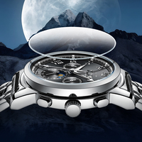 Montre mécanique pour homme Mark Fairwhale, chronographe multifonction, date de la semaine, cadran 24 heures, étanche, lumineuse, sport et affaires, FW-6018