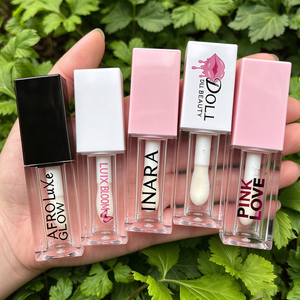 Conteneur de gloss à lèvres en plastique transparent rond de 5 ml, tube de gloss à lèvres de 6 ml avec applicateur, emballage personnalisé pour gloss à lèvres - Product Image 5
