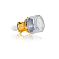 Bouteille de sérum d'huile essentielle en verre transparent de luxe de 30ml 50ml avec compte-gouttes dorés pour l'emballage de Carton de gouttes pour les yeux