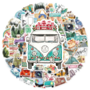 50Pcs New Spring Tour Outdoor escursionismo Graffiti adesivi per bagagli auto vinile Climb Mountain <span class=keywords><strong>Camping</strong></span> Sticker - Product Image 4
