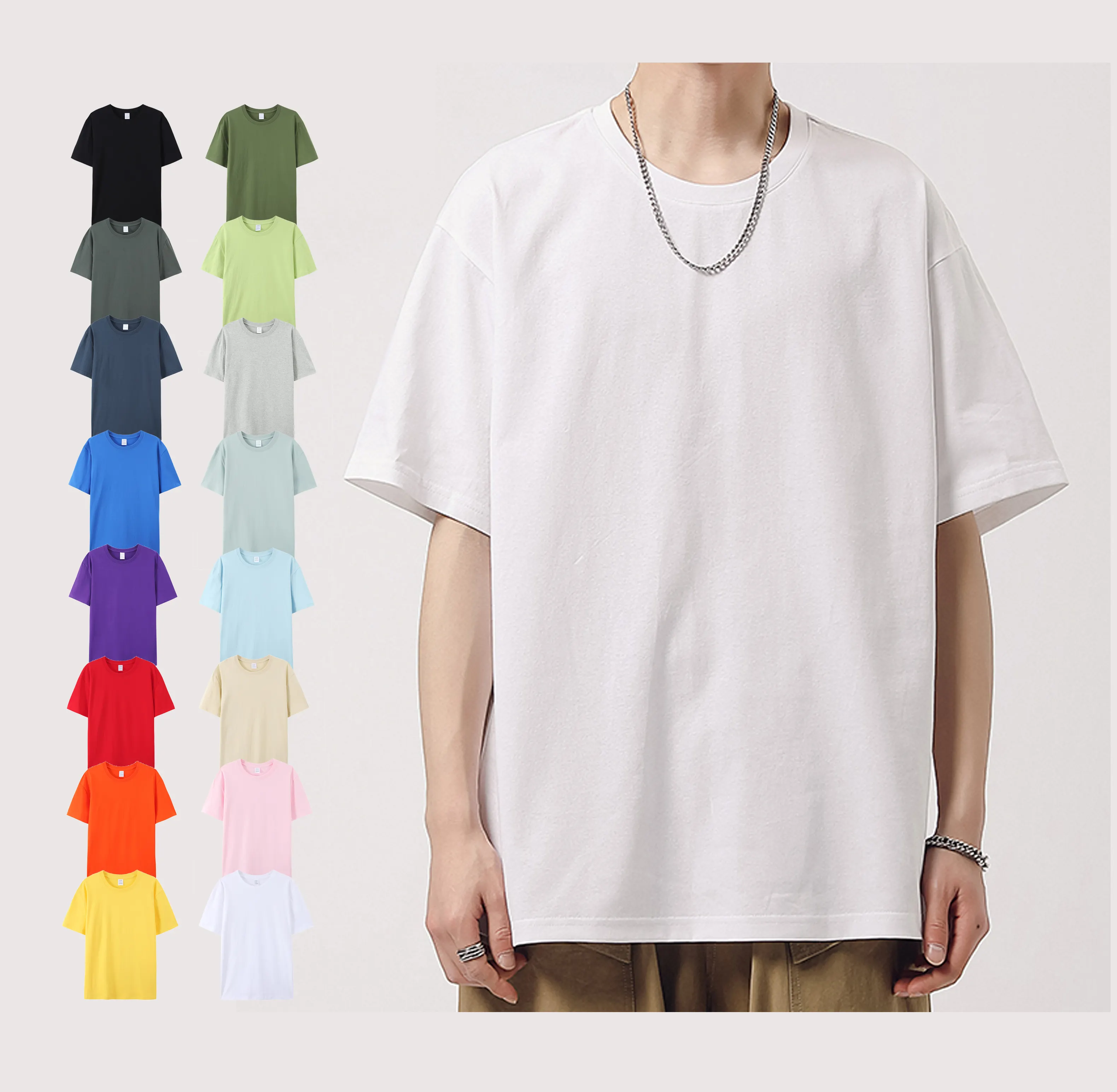 T-shirt 100% Organic Cotton Logo Personalized Wholesale Man Formal Casual Shirts Plus Size Short Summer Mandarin Collar Print