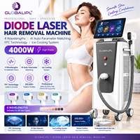 Machine professionnelle d'épilation au laser à diode 4 longueurs d'onde 755nm 808nm 940nm 1064nm avec refroidissement intelligent pour clinique