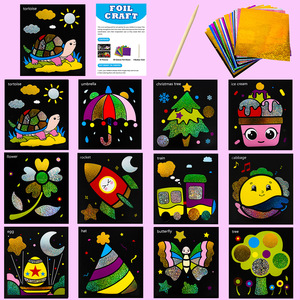 Feuille à la main bricolage dessin animé mignon magique transfert autocollants <span class=keywords><strong>Kit</strong></span> d'art amusant pour enfants maternelle autocollants colorés peintures d'art magique - Product Image 3