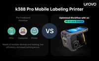 Imprimante thermique compacte UROVO K388 PRO avec Android 14.0, écran de 5,5 pouces, conception portable durable, fonctionnalités d'étiquetage et de code-barres