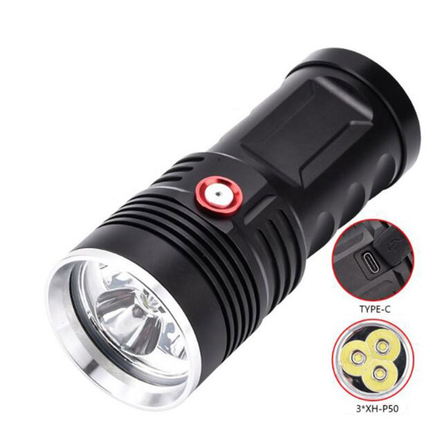Ultra Bright Tactical Usb Rechargeable LED Torch Light 10000 Lumens XHP50 3LED Flashlight OEM Manufacturer