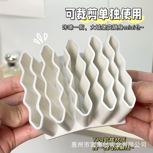 ซิลิโคนออแกไนเซอร์เครื่องสำอาง 8x8x3.8 ซม. ที่เก็บของบนเดสก์ท็อปอเนกประสงค์สำหรับเซรั่มครีมบำรุงรอบดวงตาตัวอย่างน้ำหอม - Product Image 4