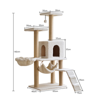 140 cm Luxe Chat arbre D'escalade pour chats Moderne Meubles arbre à chat haute Château