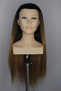 Wholesale Hairdressing Training Heads Lesson Wig Human Hair Training Doll Head