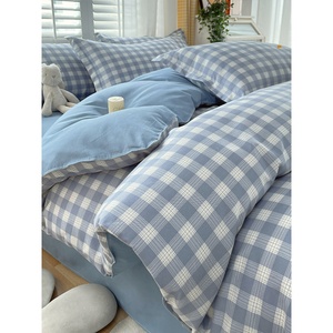 Cotton Duvet Cover Set Double Size 150x200x230 Cm Breathable Home Use Dot Pattern Pigment Printing Simple Style - Product Image 3