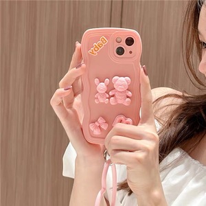 3D cartone animato orso coniglio cassa del telefono delle ragazze <span class=keywords><strong>Cover</strong></span> del telefono di colore puro <span class=keywords><strong>Cover</strong></span> per <span class=keywords><strong>iPhone</strong></span> 15 Plus 14 13 12 <span class=keywords><strong>11</strong></span> - Product Image 3