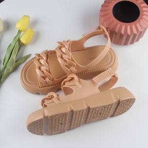 Heli Shark femmes été nouvelle plate-forme <span class=keywords><strong>sandales</strong></span> mode chaîne sangle décontracté semelle épaisse extérieur Velcro couleur unie <span class=keywords><strong>sandales</strong></span> de plage - Product Image 5