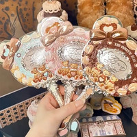Miroir cosmétique simple face en forme d'ours, mignon et portable, pour princesse - Vente en gros