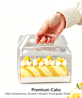 Boîte à gâteau transparente portable, boîte à dessert pliable en plastique, boîte cadeau pour fête, vernissage écologique, matériaux recyclés PP, alimentaire