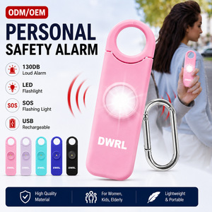 Alarme de sécurité 130 dB avec porte-clés et lumière LED rechargeable, alarme personnelle, fabricant d'alarmes de sécurité pour la défense personnelle des femmes, des personnes <span class=keywords><strong>âgée</strong></span>s et des enfants - Product Image 1