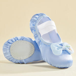 TJ332 Chaussures de ballet pour filles Chaussons de ballet pour bébé Semelle complète en cuir Chaussures de ballerine pour femmes - Product Image 2