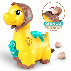 Phim hoạt hình khủng long Đồ chơi thiết lập pin hoạt động điện vết sưng & đi khủng long với đẻ trứng ánh sáng và âm nhạc làm bằng nhựa - Product Image 4