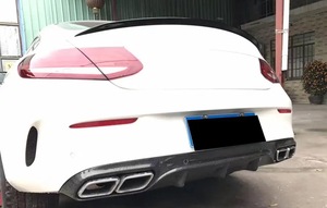 Diffuseur arrière en fibre de carbone véritable style <span class=keywords><strong>AMG</strong></span> pour Mercedes Benz Classe C W205 C43 <span class=keywords><strong>C63</strong></span> <span class=keywords><strong>Coupé</strong></span> 2014-2021 - Product Image 6