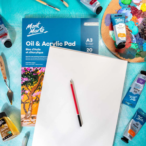 Tappetino in olio e acrilico Mont Marte 350gsm <span class=keywords><strong>A3</strong></span> 20 <span class=keywords><strong>fogli</strong></span> pittura blocco di carta <span class=keywords><strong>da</strong></span> <span class=keywords><strong>disegno</strong></span> - Product Image 2