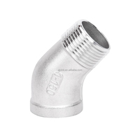 Raccord de tuyauterie en acier inoxydable 304 X22024ST, filetage mâle et femelle, coude à 45 degrés