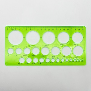 โรงงานจีนส่งเสริมการขายราคาถูก<span class=keywords><strong>วาด</strong></span>เรขาคณิต<span class=keywords><strong>คณิตศาสตร์</strong></span>การเรียนรู้พลาสติกสีเขียวลายฉลุแม่แบบลายฉลุชุดไม้บรรทัด - Product Image 2