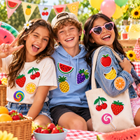 Lot de 40 écussons en feutre non tissé émaillés brodés de fruits, thermocollants et à coudre, de forme irrégulière, pour vêtements, robes, chapeaux, jeans, DIY