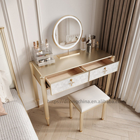Meuble de luxe léger en bois, nouveau design, coiffeuse de chambre à coucher avec miroir et tiroirs
