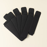 Dossiers en carton kraft noir personnalisés avec logo, impression dorée, couleur unie, matériaux recyclés écologiques, pour bijoux, baume à lèvres, protection UV