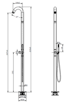Colonne de douche extérieure brossée de luxe 316L filigrane certifié conception autoportante robinetterie de plage et de jardin