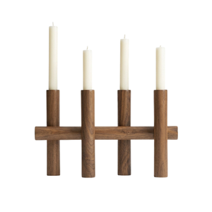 Mango Wood Candle Holder Decorative Wooden <b>Tealight</b> Stand for Dining Table Wedding Party Modern Farmhouse Home Decoration - Product Image 1
