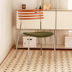 Internet Celebrity Designer Wrought Iron Dining <b>Chair</b> with Backrest Light Luxury and Simplicity Household Bedroom Desk <b>Chair</b> - Product Image 1