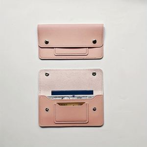 Personalized PU Leather Solid Color Unisex Bank Card Holder <b>Long</b> Coin Bill <b>Wallet</b> Snap Button ID Organizer Portable Handheld - Product Image 5