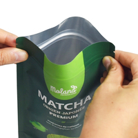 Sachet Doypack Personnalisé en Aluminium Mat, Anti-humidité, Multi-couches, avec Fermeture Éclair pour Poudre de Matcha