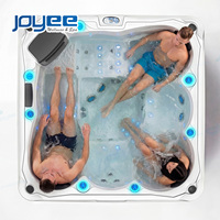 Vente flash : Bain à remous hydro-massant extérieur pour la maison, le jardin et l'hôtel, JOYEE, bain à remous autoportant en acrylique pour 5 personnes avec éclairage LED