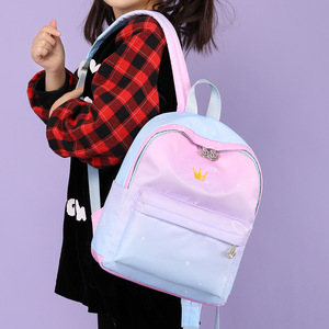 <span class=keywords><strong>Sac</strong></span> à dos <span class=keywords><strong>Princesse</strong></span> Couronne Dégradé Personnalisable avec Logo, Imperméable, pour Filles, Enfants, Mignon, pour l'école, les voyages, les livres, pour Étudiants et Enfants - Product Image 1