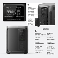 Generador Solar Portátil Delta 3 1000 Air, Adecuado para Emergencias en el Hogar, Campamentos al Aire Libre o Viajes, Estación de Energía Portátil, UE