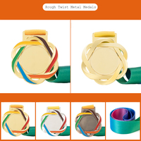 Médailles de sport personnalisées en métal vierge pour la vente en gros, médailles de remise de diplôme DIY, médailles de ligue de football avec ruban coloré