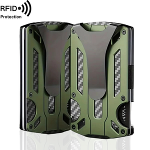 2026 Custom Front Pocket Genuine Leather RFID Blocking Small <strong>Minimal</strong> Slim Pull Tab Credit Card Holder <strong>Wallet</strong> - Product Image 1