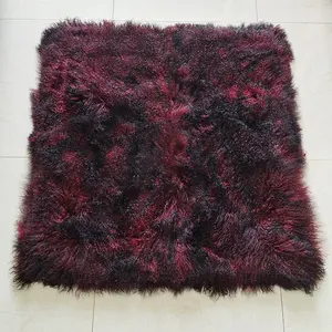 Neue Farb produkte Dekoration Heimgebrauch Natürlicher Teppich aus lockigem Fell Langes Haar Echter Tierfell-Pelz teppich