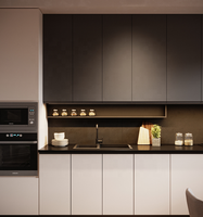 Meubles de cuisine modernes en laque mate noir et blanc Vermont Hangzhou 2026 pour petits appartements, sur mesure pour toute la maison