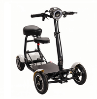 Scooter électrique pliable pour adultes âgés à 4 roues et double moteur, fabriqué en Chine, avec commande électronique au lithium, vitesse de 18 km/h, capacité de charge de 120 kg