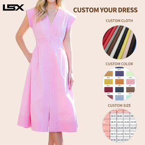 Abito Midi Bianco <span class=keywords><strong>Boho</strong></span> <span class=keywords><strong>Chic</strong></span> Personalizzato di Alta Qualità con Scollo a V, <span class=keywords><strong>Vestito</strong></span> Estivo Casual alla Moda all'Uncinetto - Product Image 2