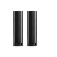 Tube de baume à lèvres ovale 0,15 oz 4,5 ml, en plastique noir mat, blanc ou transparent, vide, avec applicateur rotatif, pour écran solaire, soins de la peau, rouge à lèvres
