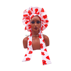 <span class=keywords><strong>Bonnet</strong></span> de douche personnalisé en satin imprimé sur les bords en soie <span class=keywords><strong>Bonnet</strong></span> de nuit pour le sommeil Grand <span class=keywords><strong>bonnet</strong></span> <span class=keywords><strong>Jumbo</strong></span> en cheveux satinés de créateur pour femmes - Product Image 4