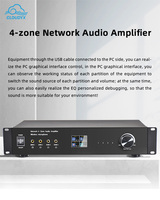 Amplificateur audio stéréo quatre zones 16x50W 4Ω Hi-Fi WIFI BT Multi-zones pour cinéma maison Récepteur amplificateur