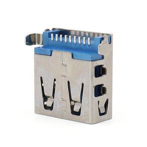 Connecteur USB 3.0 AF femelle, plaque de montage à 90 degrés, cœur en caoutchouc bleu 2.2, bord droit, embout plat, prise USB femelle - Product Image 4