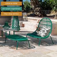 Ensembles de meubles d'extérieur peu encombrants avec housses lavables, chaise œuf légère et imperméable en corde tressée avec structure en aluminium pour jardin