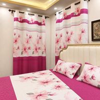 Ensemble de literie de luxe 8 pièces pour lit king size avec couvre-lit, rideaux, taies d'oreiller et ensemble de textiles de maison