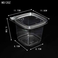 Boîte à lunch jetable transparente en PET Mercura 1000 ml – Contenant moderne anti-emballage à couvercle rabattable pour salades, gâteaux et aliments anti-effraction